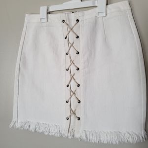 Hayden LA white denim skirt